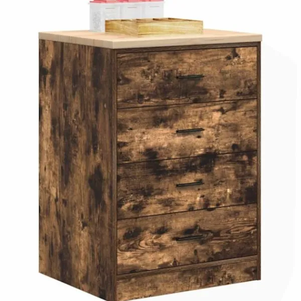vidaXL Byråer>Garageskåp Sonoma ek 60x51x85 cm massiv trä furu