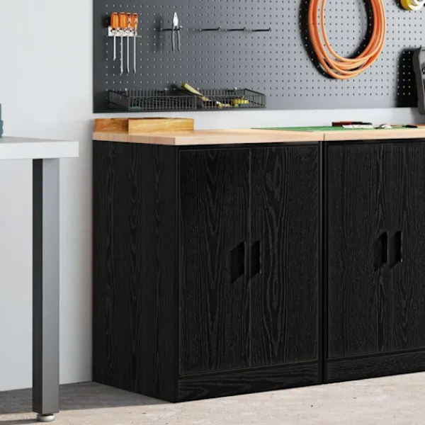 vidaXL Skåp>Garageskåp svart 60x51x85 cm massiv trä furu