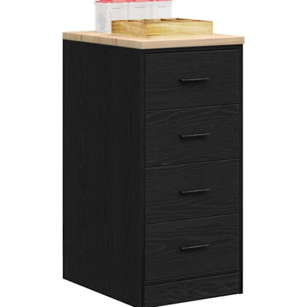 vidaXL Byråer>Garageskåp svart 40x51x85 cm massiv trä furu