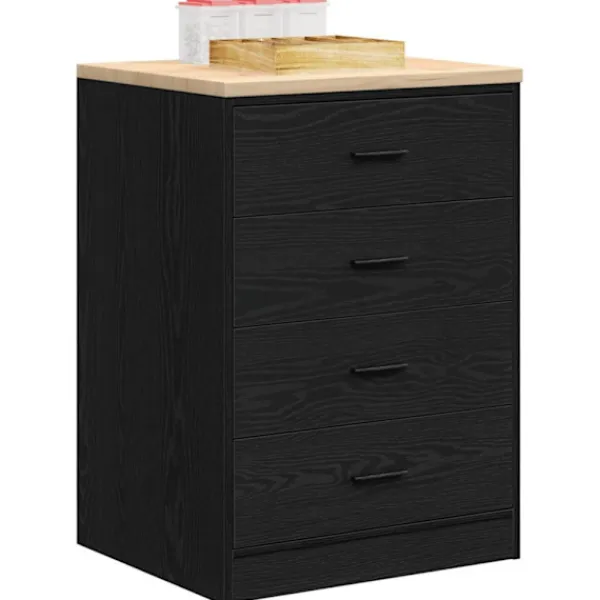 vidaXL Byråer>Garageskåp svart 60x51x85 cm massiv trä furu