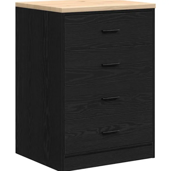vidaXL Byråer>Garageskåp svart 60x51x85 cm massiv trä furu