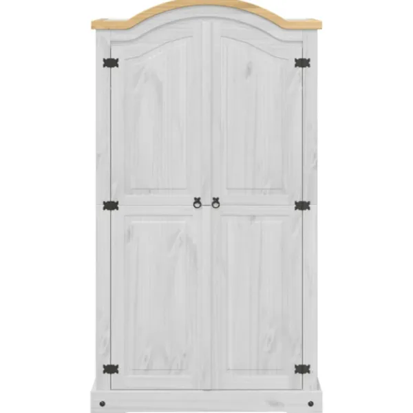 vidaXL Skåp>Garderob Corona vit 102x52x186 cm massiv furu