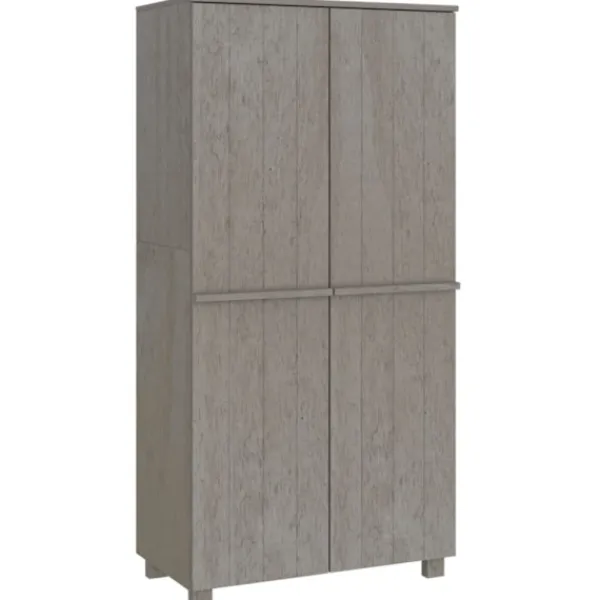 vidaXL Skåp>Garderob HAMAR ljusgrå 89x50x180 cm massiv furu