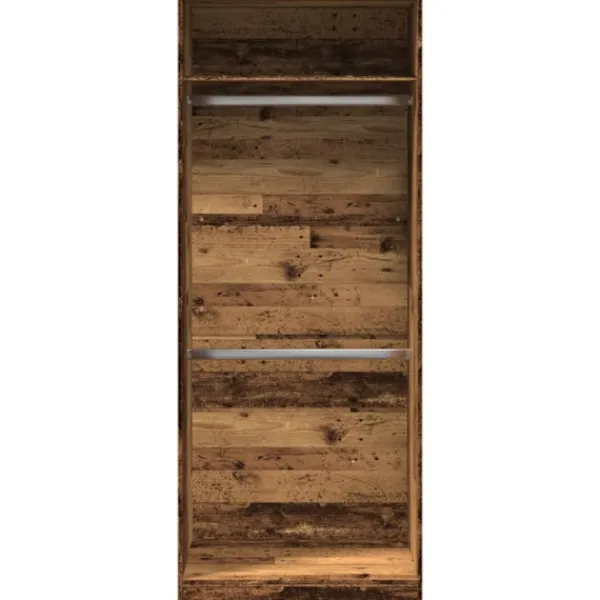 vidaXL Skåp>Garderob åldrat trä 80x50x200 cm konstruerat trä