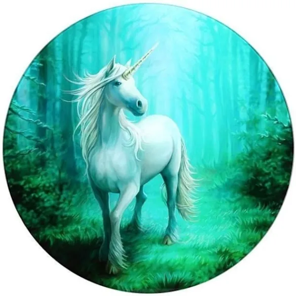 Anne Stokes Småbord>Glas Enhörning Bord - Forest Unicorn