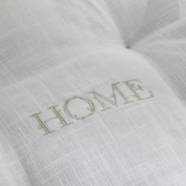 TODAY Sittpuffar>Golvkudde - - CHARME - Slub x Chambray x Broderie Capucine - 40 x 40 x 10 cm