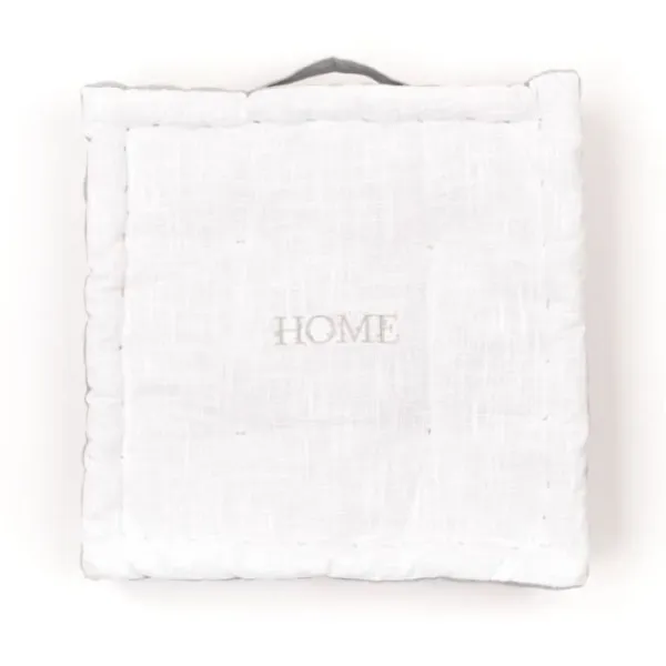 TODAY Sittpuffar>Golvkudde - - CHARME - Slub x Chambray x Broderie Capucine - 40 x 40 x 10 cm