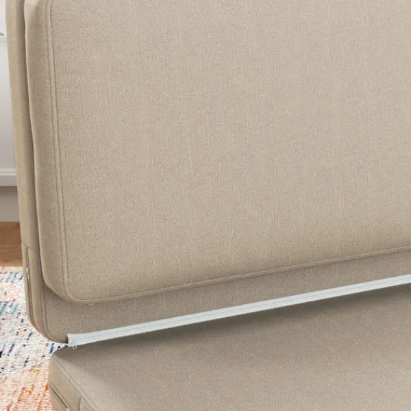 Northio Soffor>Golvsoffa 3-i-1 hopfällbar bäddsoffa med sammetslook, vadderad bäddsoffa rymmer upp till 240 kg för sovrum, vardagsrum, beige