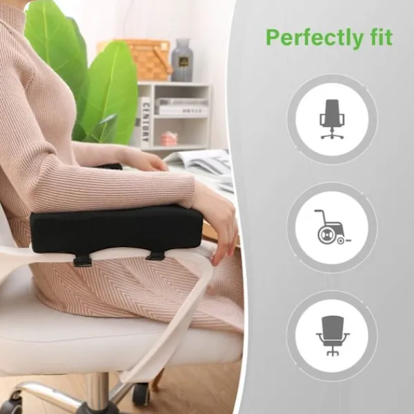 Stolar>Grå Ergonomiska Extra Tjocka Armstödskuddar för Kontorsstol (1 Par)