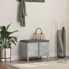 vidaXL Balkongmöbler>Hallbänk med kudde med lagring Betonggrå 60 x 38 x 46 cm