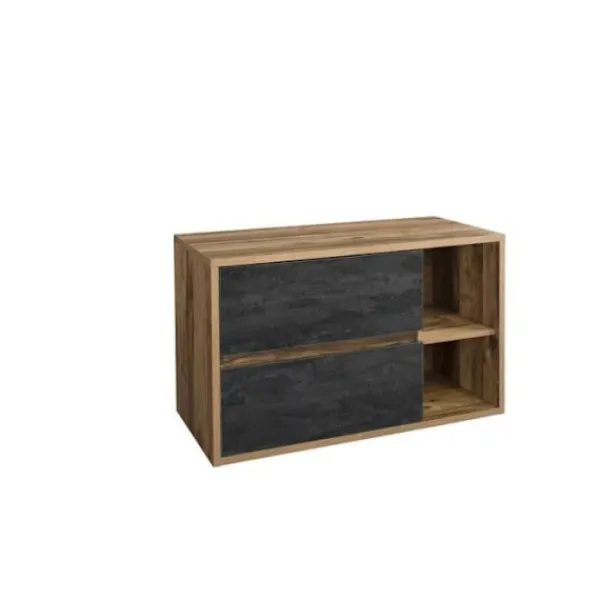 HAMPTON Skåp>BETONG 824 -100BL Skåp p.um 2S uni. / Skåp uw 2Dr uni. 100CM / CU-COC-834012 FSC BLANDNING 70% - 5907611649886