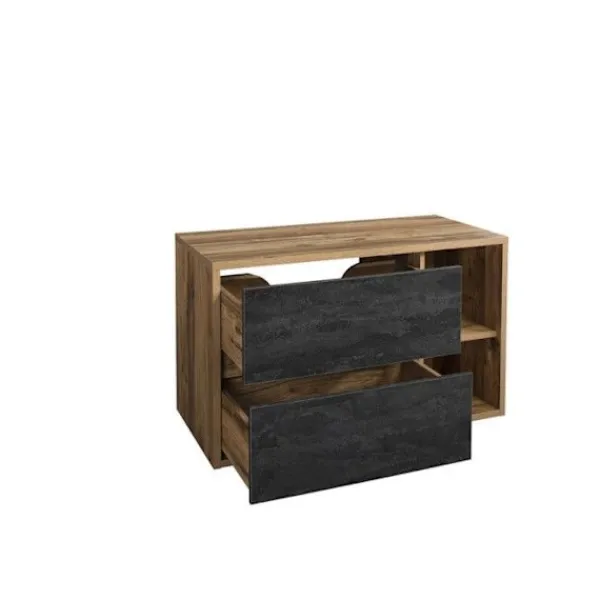 HAMPTON Skåp>BETONG 824 -100BL Skåp p.um 2S uni. / Skåp uw 2Dr uni. 100CM / CU-COC-834012 FSC BLANDNING 70% - 5907611649886