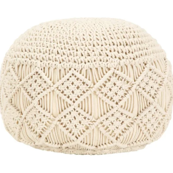 vidaXL Sittpuffar>Handgjord sittpuff makramé 45x30 cm bomull