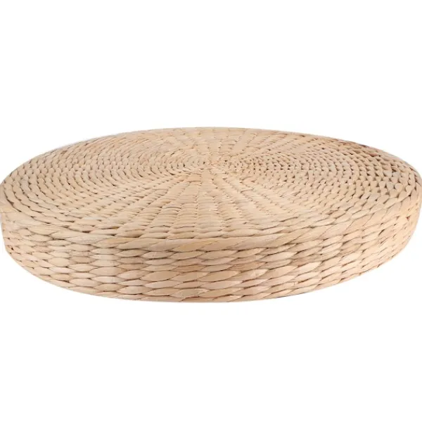 Sittpuffar>Handvävd i japansk stil, runda, tjocka säten, kuddepuff för hem Tatami-burkfönsterdekor