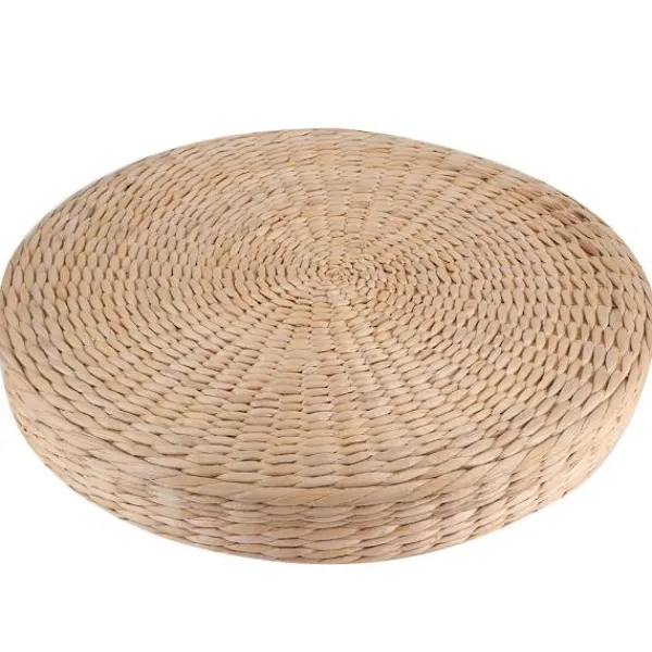 Sittpuffar>Handvävd i japansk stil, runda, tjocka säten, kuddepuff för hem Tatami-burkfönsterdekor