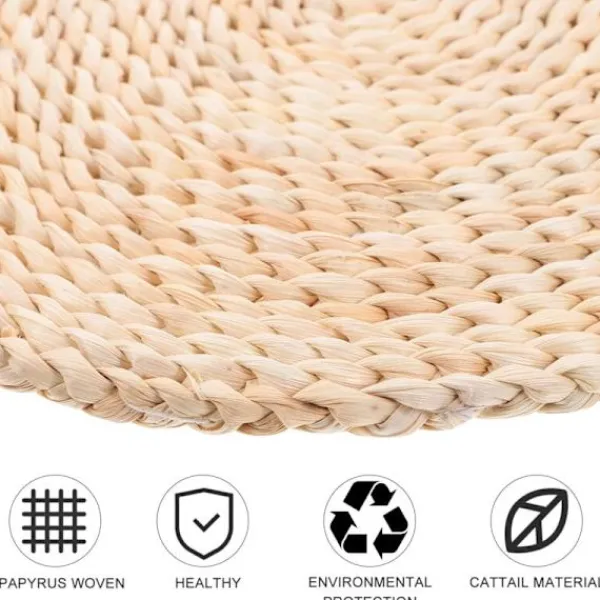 Sittpuffar>Handvävd Sittdyna i Halm, Inomhusbruk, Enkel Dyna, Enkel Design