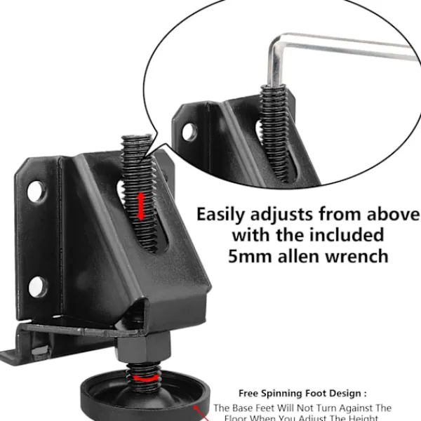 Kontorsmöbler>(Heavy Duty Furniture Levelers Black 4Pcs) Justerbar Bordben Nivåjusterare w/Låsmuttrar för Fu