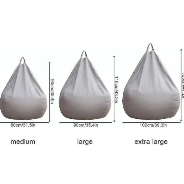 Heta säljare Sittpuffar>Hett erbjudande till lågt pris! Extra Stort Sittsäckssofföverdrag Inomhus Lazy Loungers för Vuxna Barn Hotsale! Grå 100*120cm-Glad