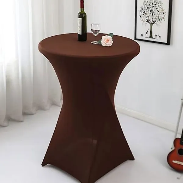 Småbord>Hög Fot Bar Överdrag Stretch Rund Duk För Hotell Bröllopsfest Bordsduk