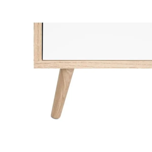 Sideboards>Hög skänk - Sonoma ek, vit, grå och blå - Skandinavisk stil - CUBA - L 103 x D 40 x H 139 cm