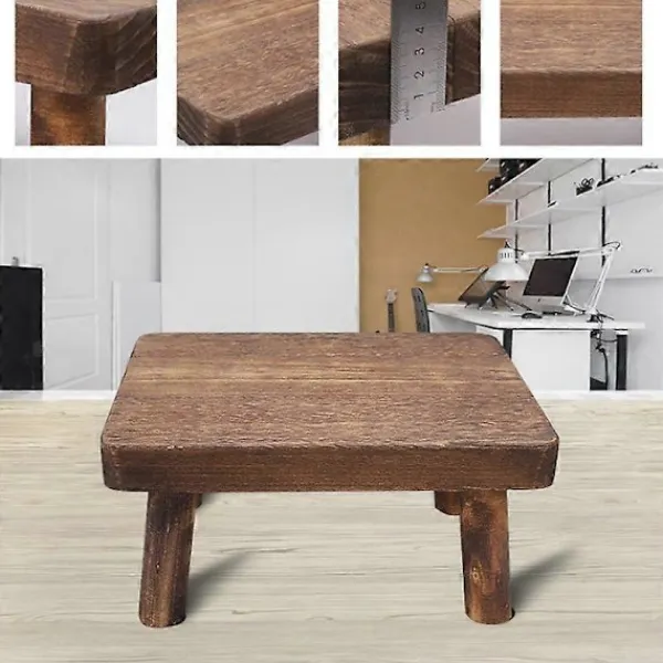 Pallar>Höga Sängar Trä Stegpall Massivt Trä Liten Pall Kök Vardagsrum Garderob Hållbar Robust Rustik och Retro Design
