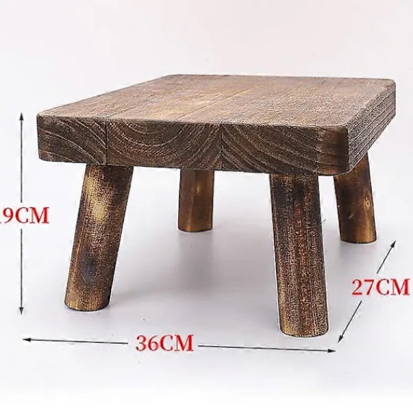 Pallar>Höga Sängar Trä Stegpall Massivt Trä Liten Pall Kök Vardagsrum Garderob Hållbar Robust Rustik och Retro Design