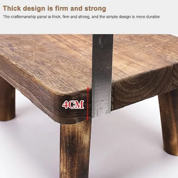 Pallar>Höga Sängar Trä Stegpall Massivt Trä Liten Pall Kök Vardagsrum Garderob Hållbar Robust Rustik och Retro Design
