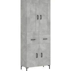 vidaXL Skåp>Högskåp betonggrå 69,5x34x180 cm konstruerat trä
