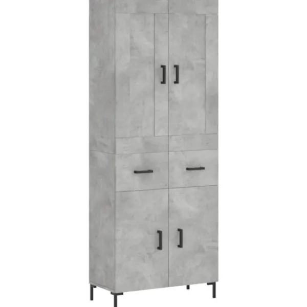 vidaXL Skåp>Högskåp betonggrå 69,5x34x180 cm konstruerat trä