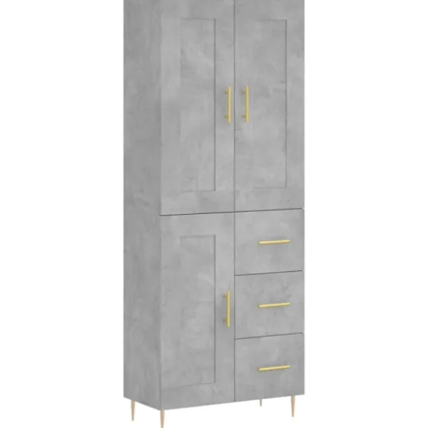 vidaXL Skåp>Högskåp betonggrå 69,5x34x180 cm konstruerat trä