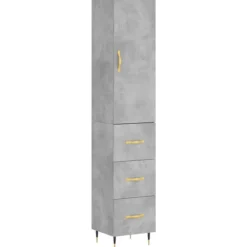 vidaXL Skåp>Högskåp betonggrå 34,5x34x180 cm konstruerat trä