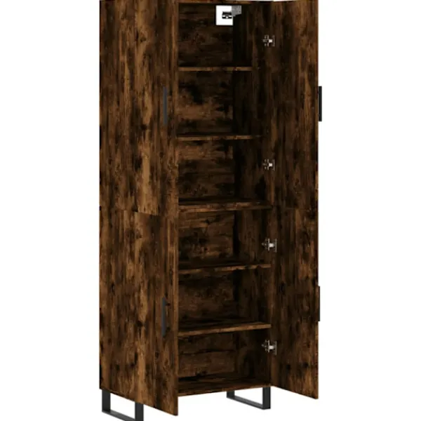 vidaXL Skåp>Högskåp rökfärgad ek 69,5x34x180 cm konstruerat trä