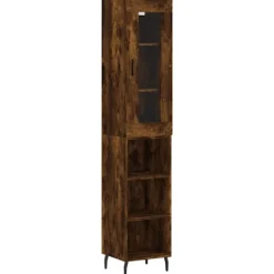 vidaXL Skåp>Högskåp rökfärgad ek 34,5x34x180 cm konstruerat trä