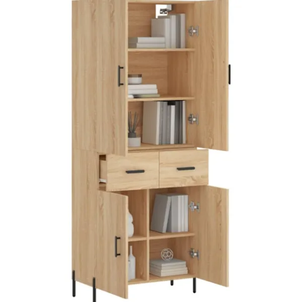 vidaXL Skåp>Högskåp sonoma-ek 69,5x34x180 cm konstruerat trä