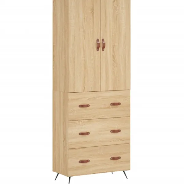 vidaXL Skåp>Högskåp sonoma-ek 69,5x34x180 cm konstruerat trä