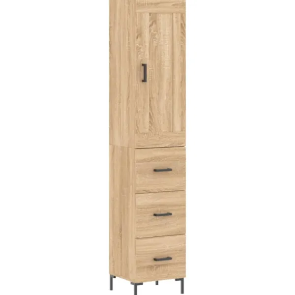 vidaXL Skåp>Högskåp sonoma-ek34,5x34x180 cm konstruerat trä