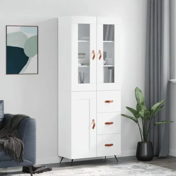 vidaXL Skåp>Högskåp vit 69,5x34x180 cm konstruerat trä