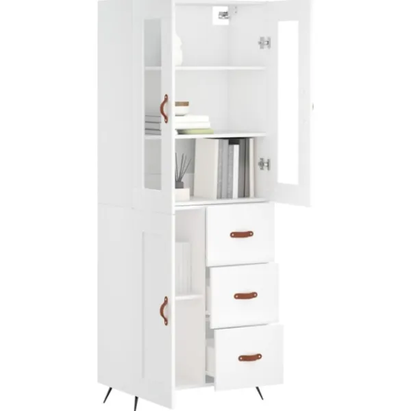 vidaXL Skåp>Högskåp vit 69,5x34x180 cm konstruerat trä