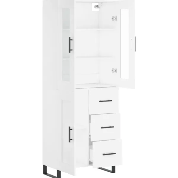 vidaXL Skåp>Högskåp vit 69,5x34x180 cm konstruerat trä