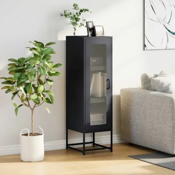 vidaXL Skåp>Highboard antracit 36x39x123 cm kallvalsat stål