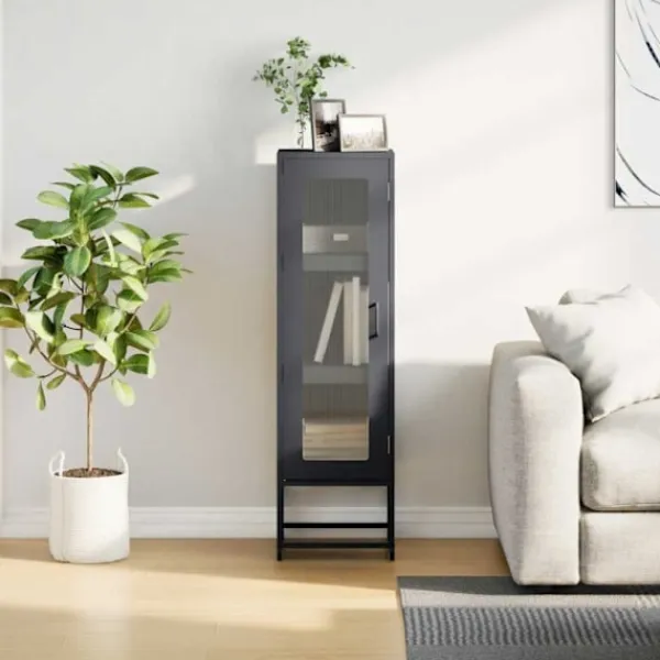 vidaXL Skåp>Highboard antracit 36x39x123 cm kallvalsat stål