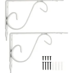 Hyllor>Hållbara Hyllkonsoler Järn Triangel Hyllstöd För Husägare Vit 15.00X11.50X2.50CM Enkel Design 2 Set