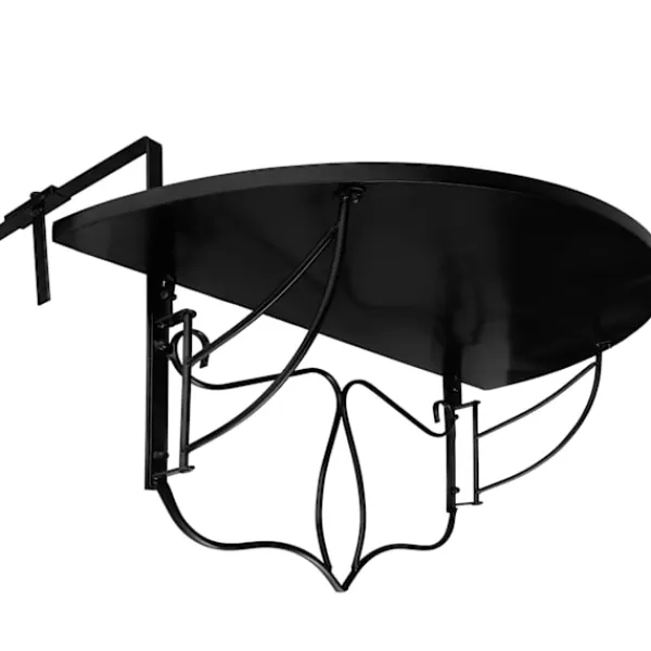 tectake Balkongmöbler>Hängande balkongbord med vikbart mosaikmönster 75x65x62cm svart/vit