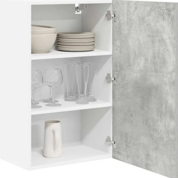 vidaXL Skåp>Hängande skåp Betonggrå och vit 50 x 31 x 80 cm Konstruerat trä