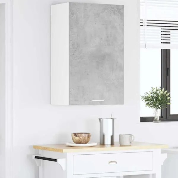 vidaXL Skåp>Hängande skåp Betonggrå och vit 50 x 31 x 80 cm Konstruerat trä