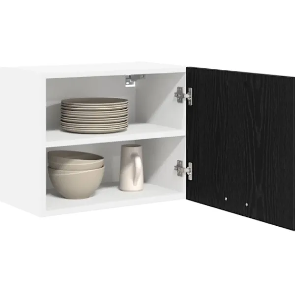 vidaXL Skåp>Hängande skåp Svart ek och vit 50 x 31 x 40 cm Konstruerat trä