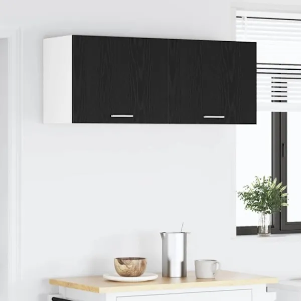 vidaXL Skåp>Hängande skåp Svart ek och vit 50 x 31 x 40 cm Konstruerat trä
