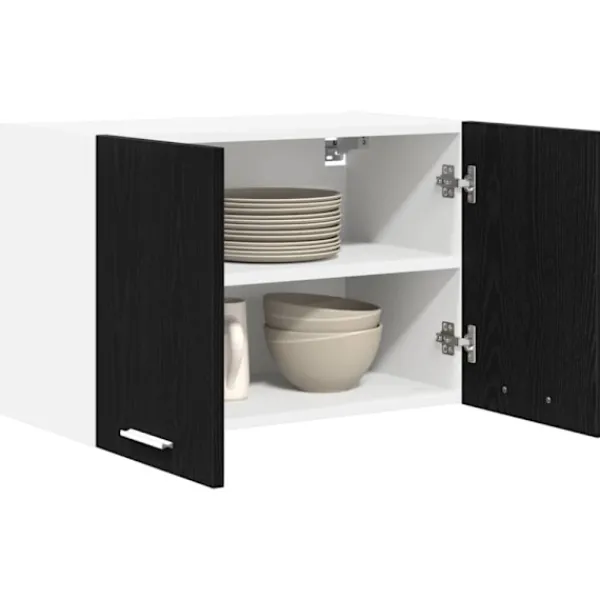 vidaXL Skåp>Hängande skåp Svart ek och vit 60 x 31 x 40 cm Konstruerat trä