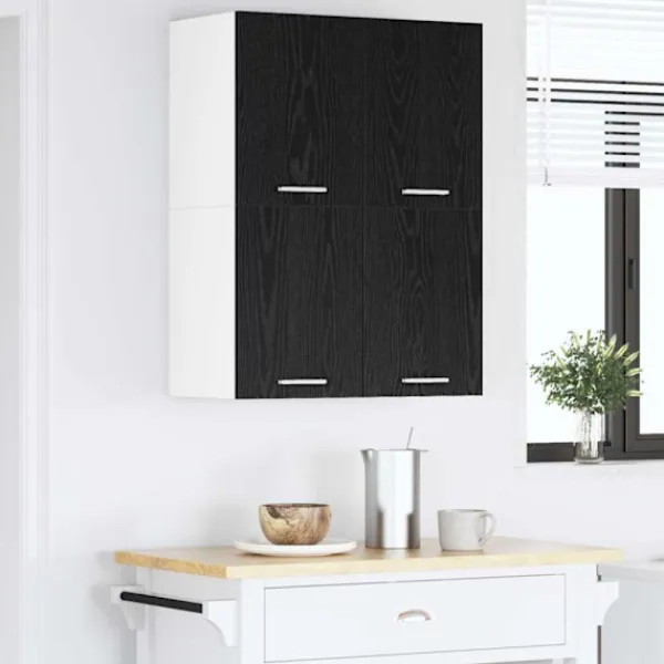 vidaXL Skåp>Hängande skåp Svart ek och vit 60 x 31 x 40 cm Konstruerat trä