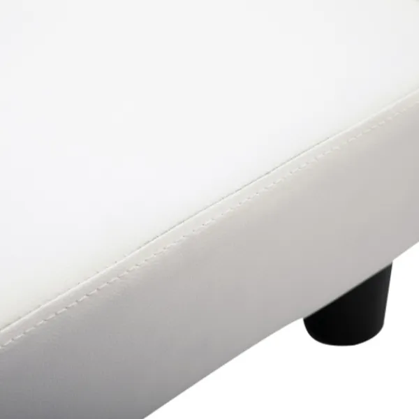 QINGMING Pallar>HOMCOM Chesterfield fotpall konstläder vit 40x30x24cm